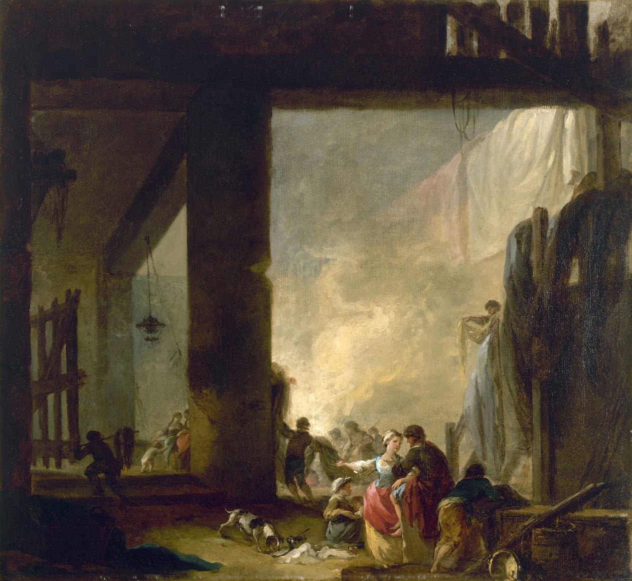 Vasketøjet af Hubert Robert