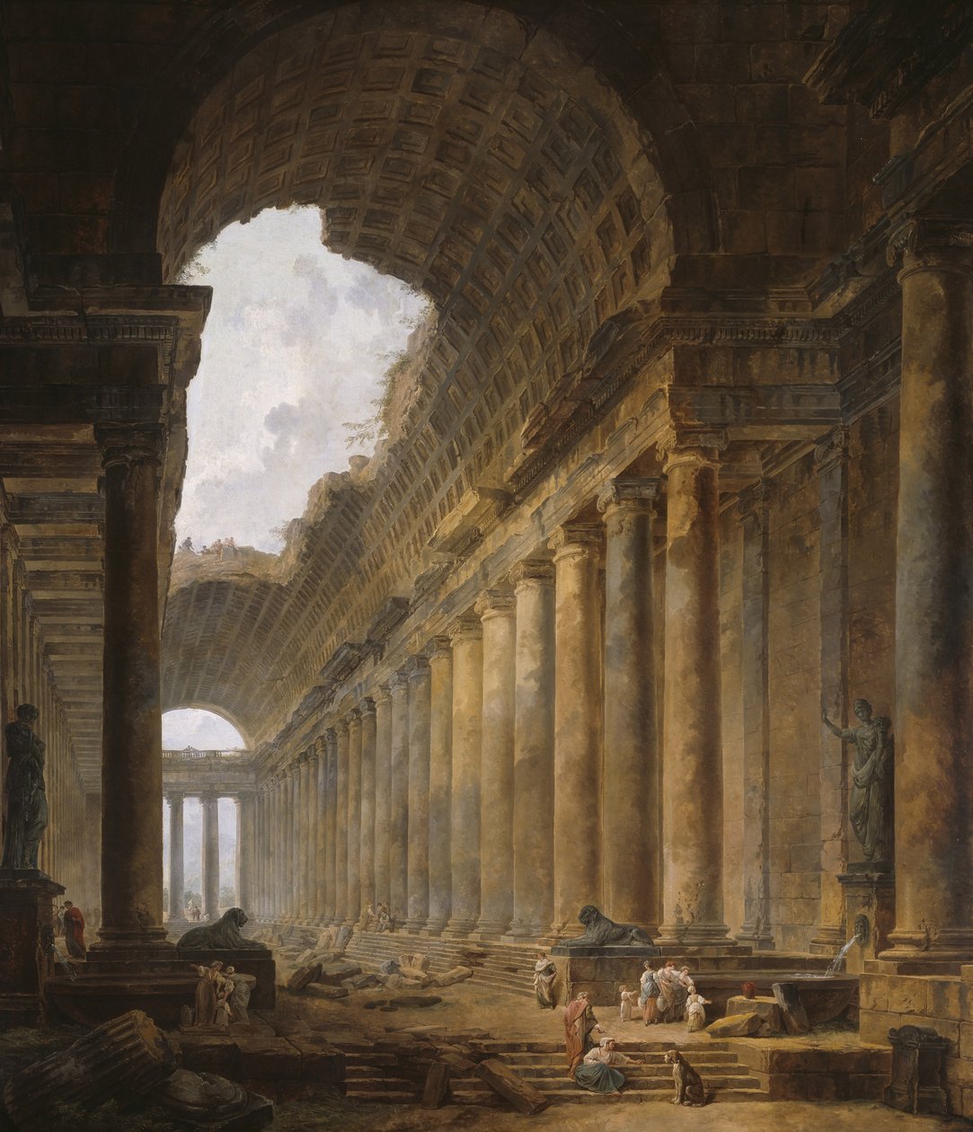 Det gamle tempel, 1787-88 af Hubert Robert