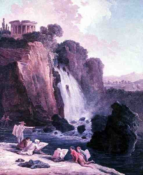 The Sketching Party (olie på lærred) af Hubert Robert