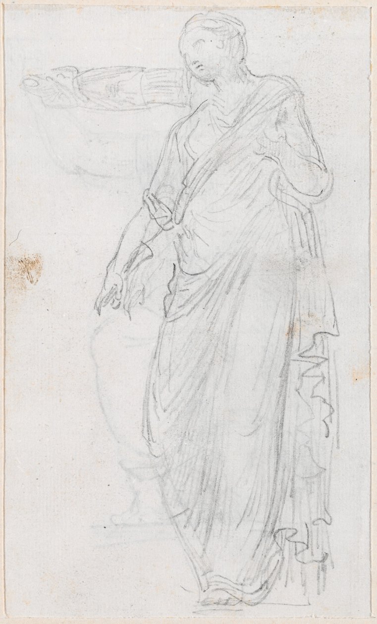 Kvinde i Toga [verso] af Hubert Robert
