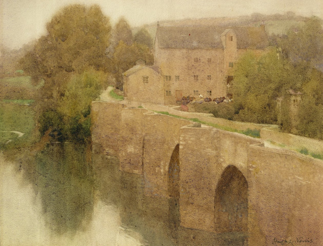 Staverton Bridge, Devon af Hugh L. Norris