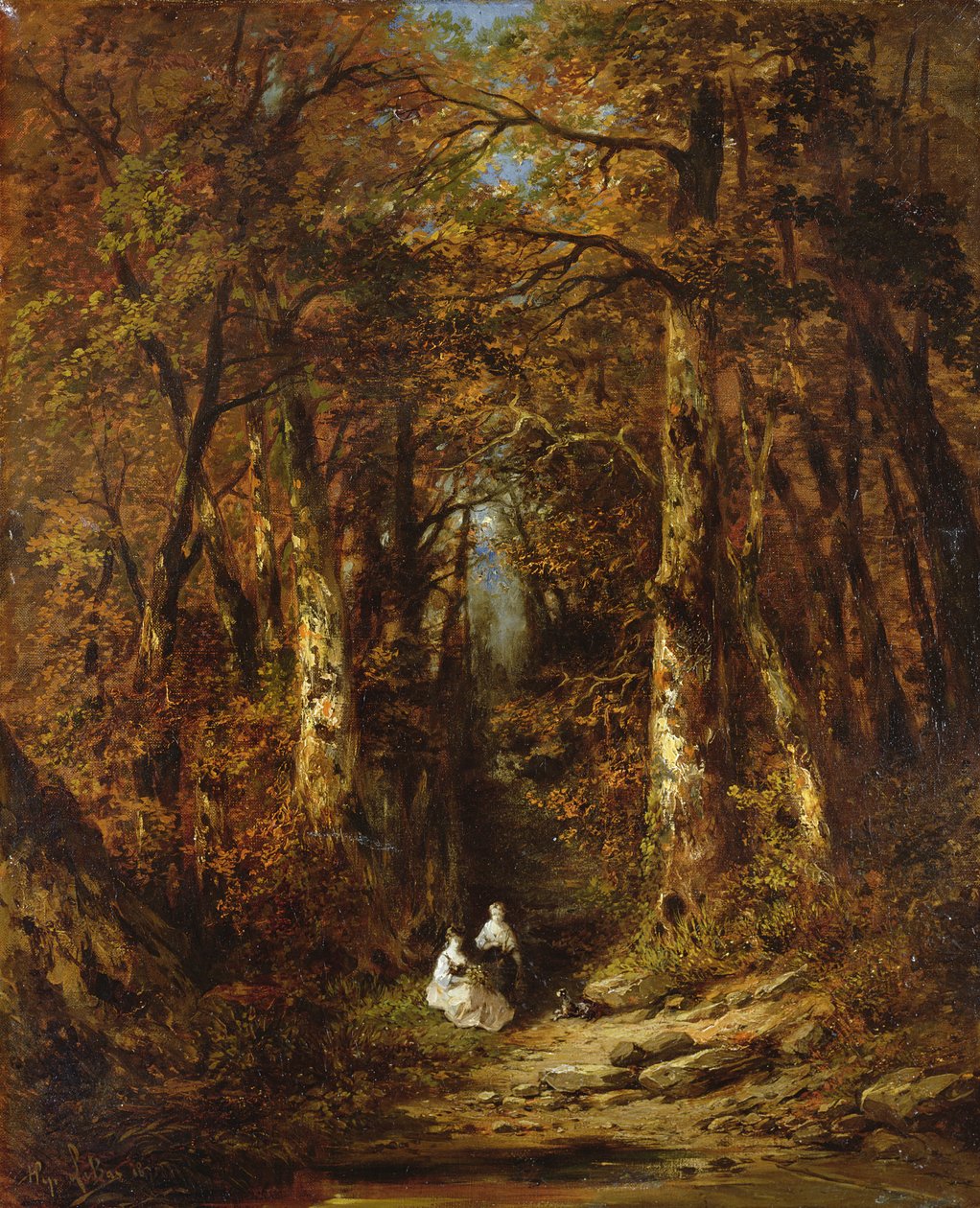 I skoven, 1871 af Hugo Le Bas