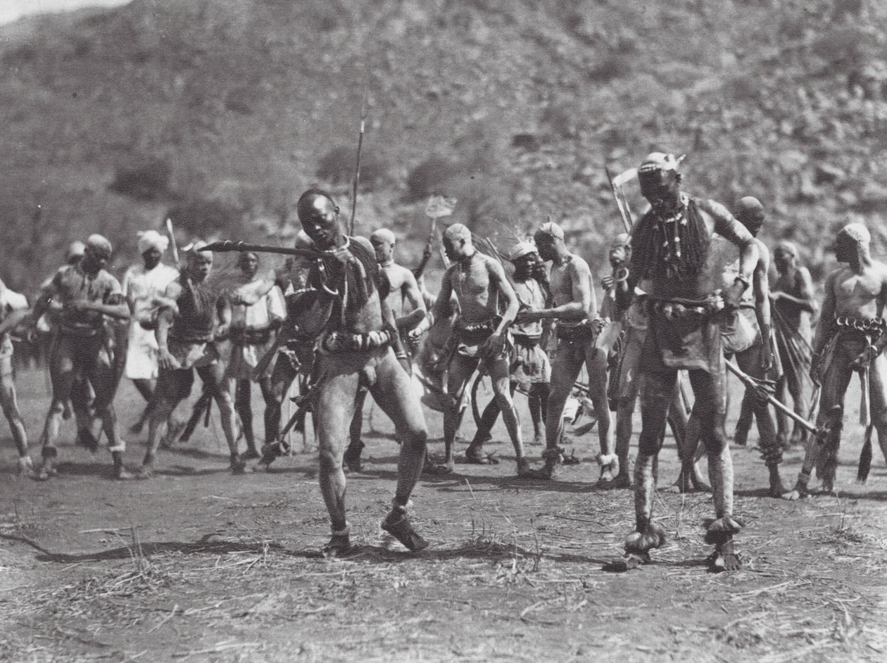 Afrika: Nuba rangledans (s/h-foto) af Hugo Adolf Bernatzik