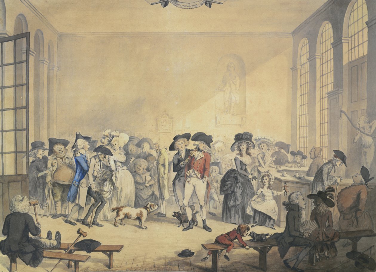 Pumperummet, bad (farvet akvatint) af Humphry Repton