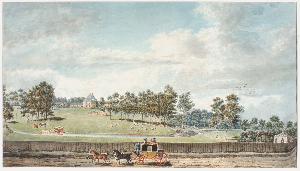 The Harwich Coach (wc på vævet papir) af Humphry Repton