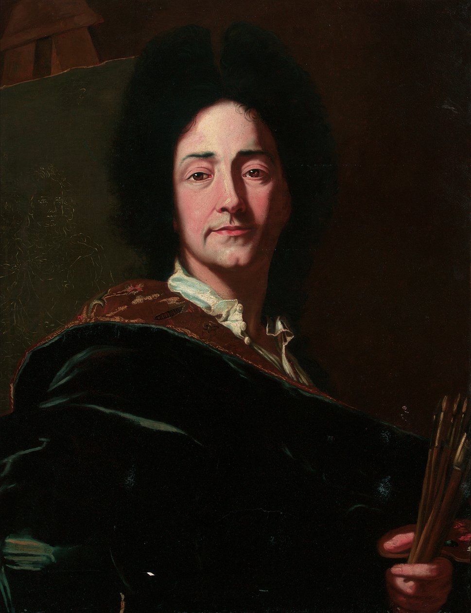 Portræt af kunstneren af Hyacinthe Francois Rigaud