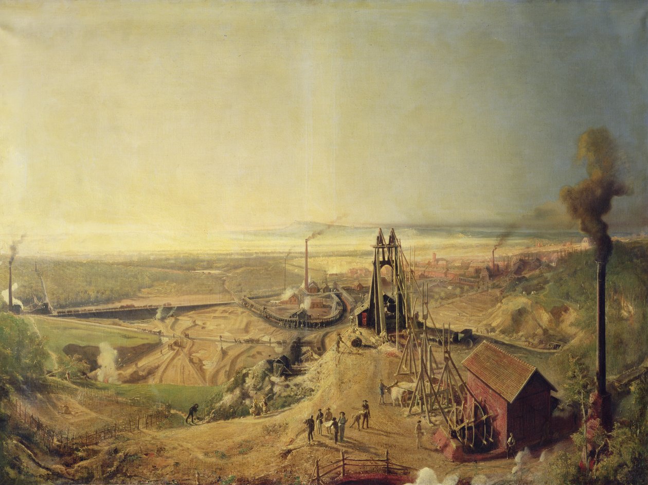 Kulminer og Lerbrud ved Montchanin af Ignace Francois Bonhomme