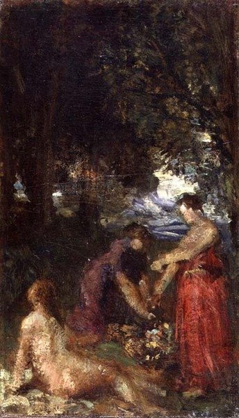 Badende (olie på lærred) af Ignace Henri Jean Fantin Latour