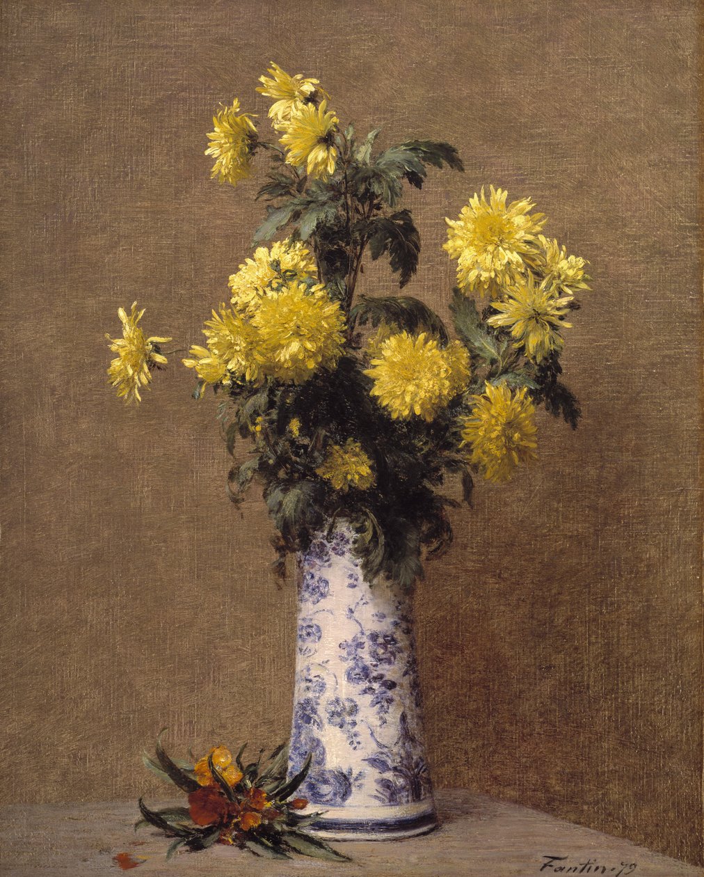 Krysantemum af Ignace Henri Jean Fantin Latour