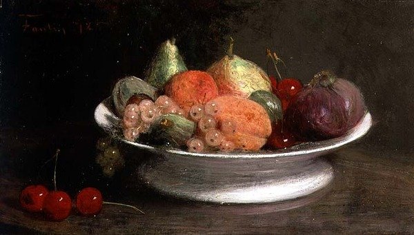 Stilleben af frugt af Ignace Henri Jean Fantin Latour