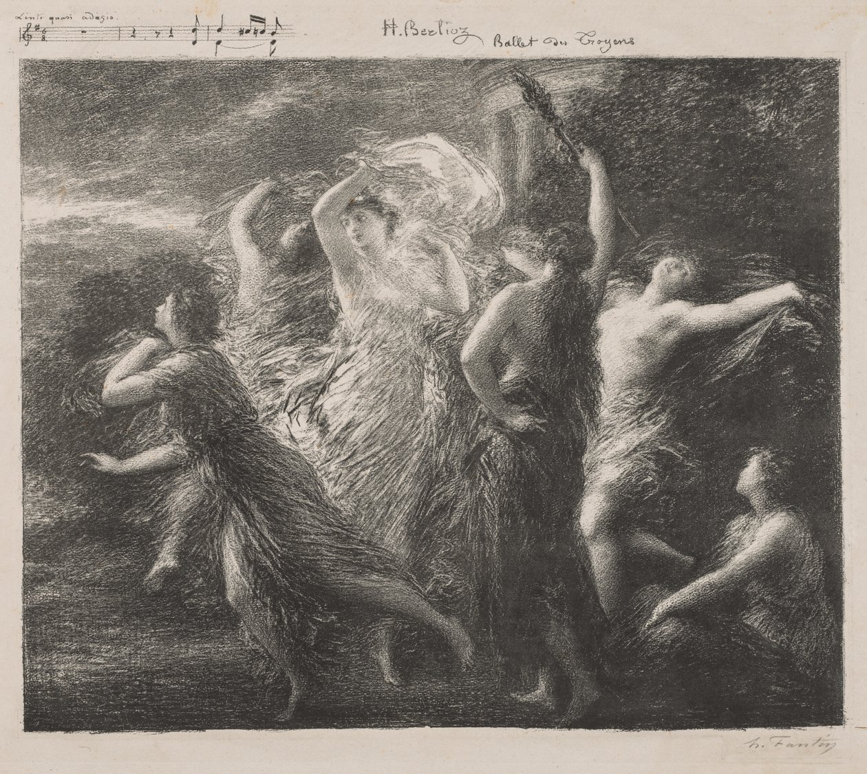 Ballet du Troyons, 1893. af Ignace Henri Jean Fantin Latour