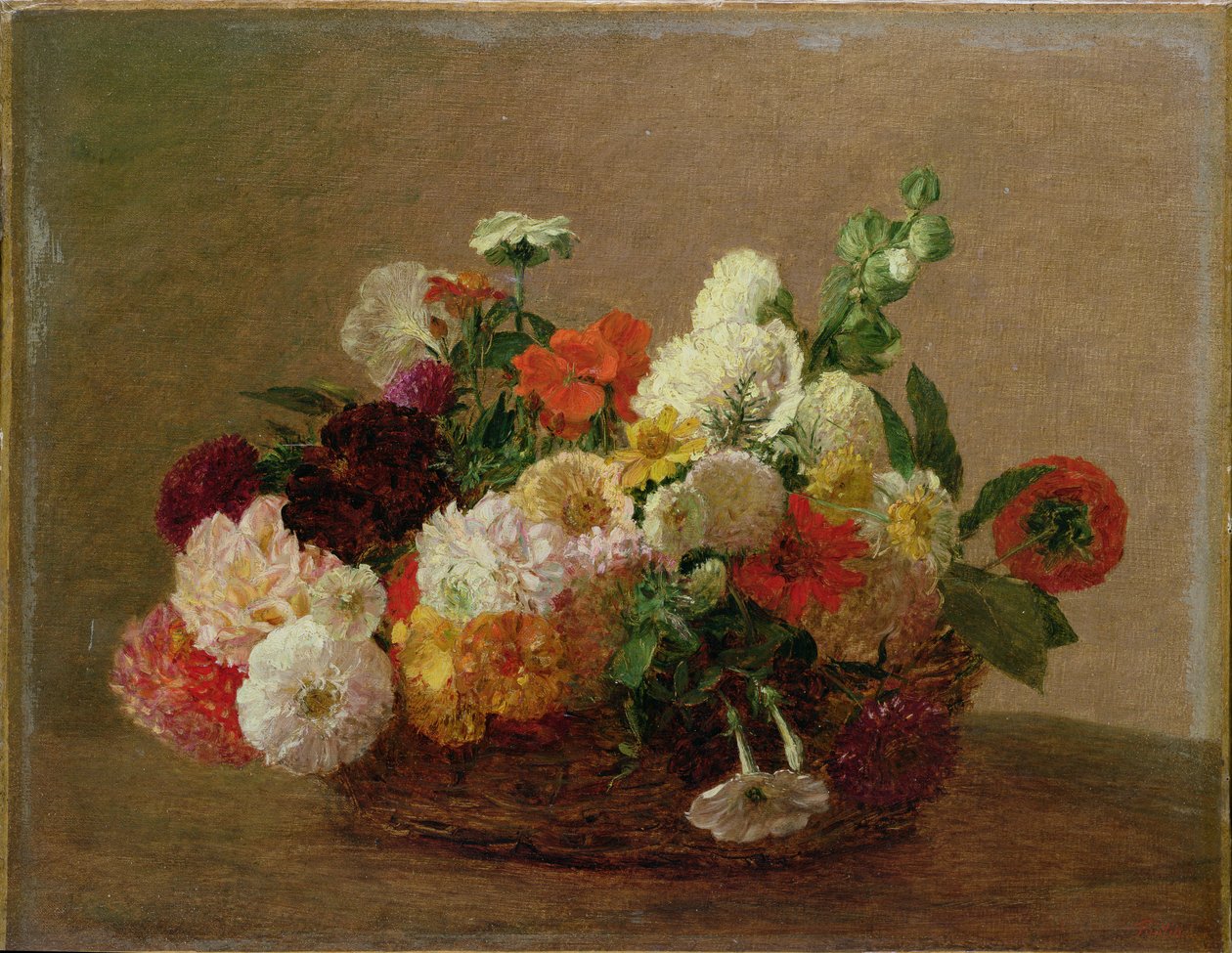 Blomster stilleben af Ignace Henri Jean Fantin Latour