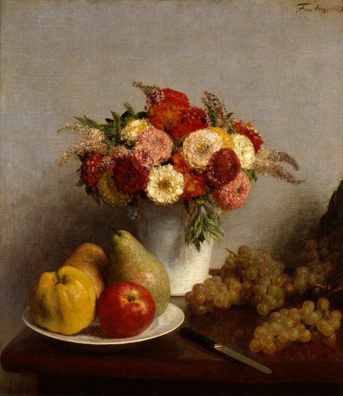Frugt og Blomster, 1865. af Ignace Henri Jean Fantin Latour