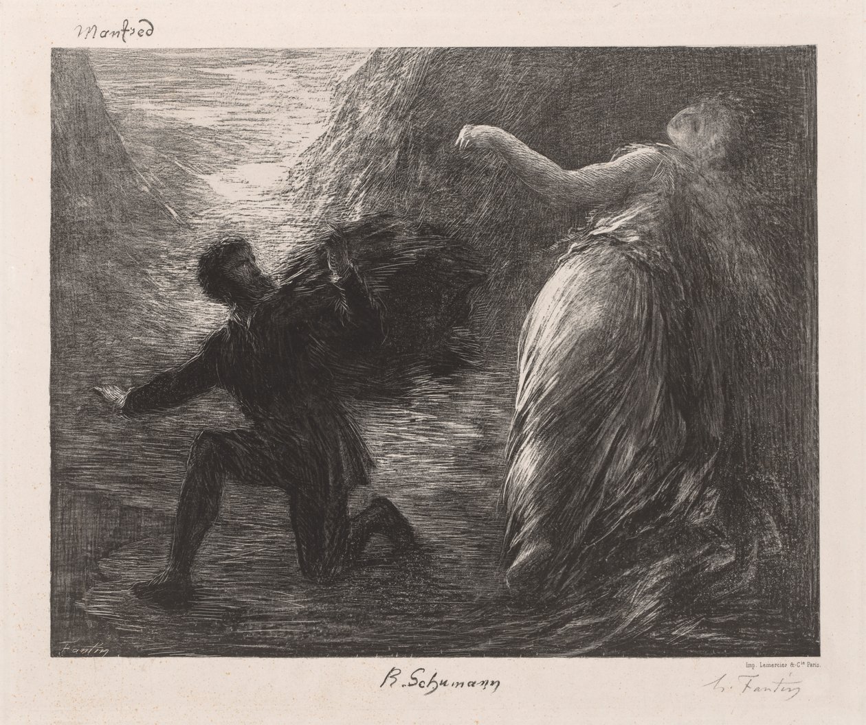 Manfred og Astarté, 1879. af Ignace Henri Jean Fantin Latour