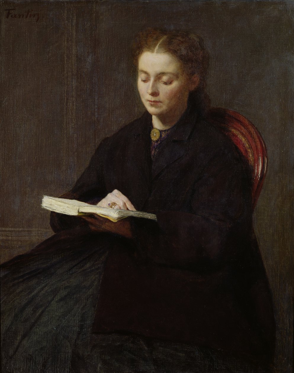 Læsning, 1863 af Ignace Henri Jean Fantin Latour