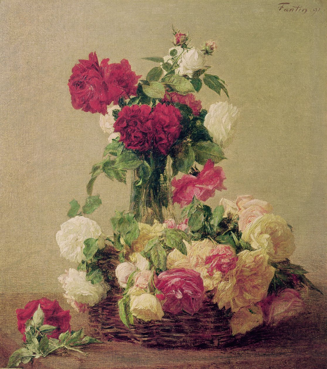 Roser, 1891 af Ignace Henri Jean Fantin Latour