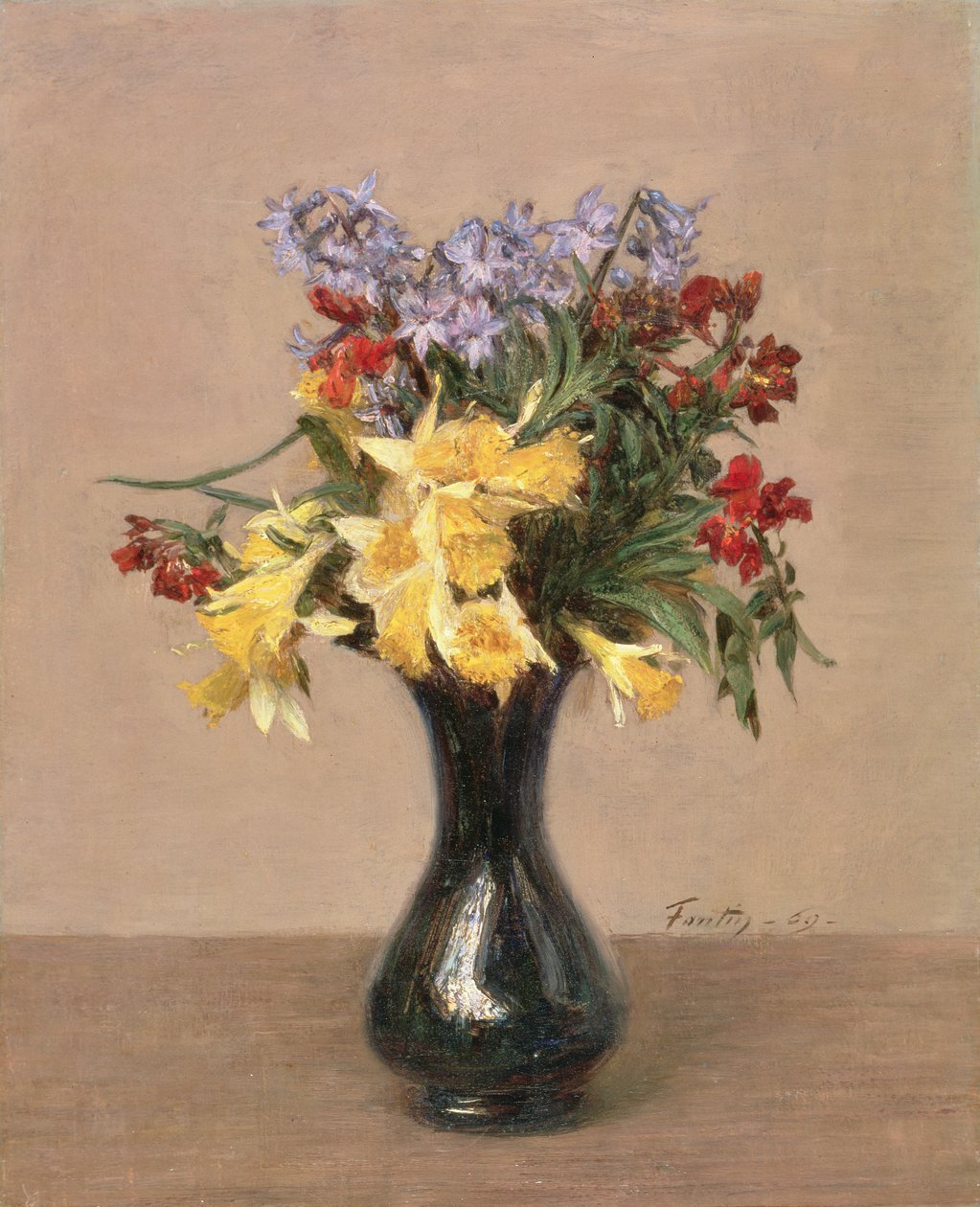 Forårsblomster, 1869 af Ignace Henri Jean Fantin Latour