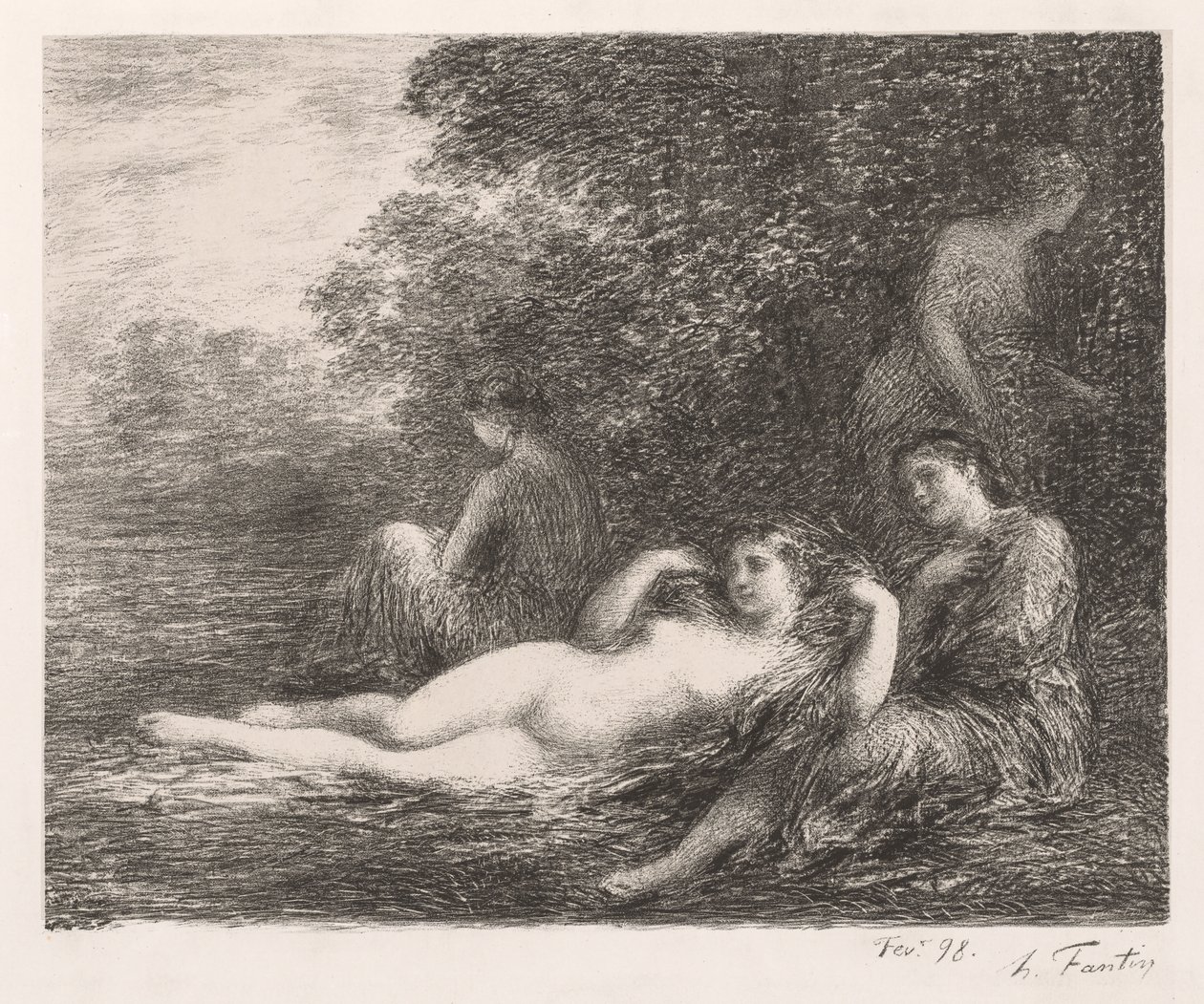 De badende, 1898. af Ignace Henri Jean Fantin Latour