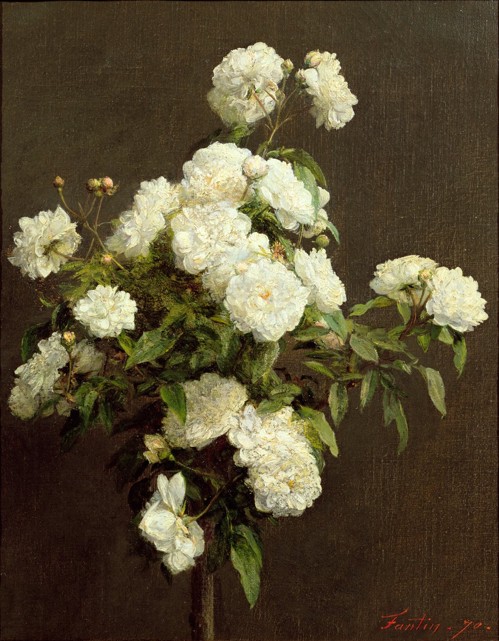 Hvide roser, 1870 af Ignace Henri Jean Fantin Latour