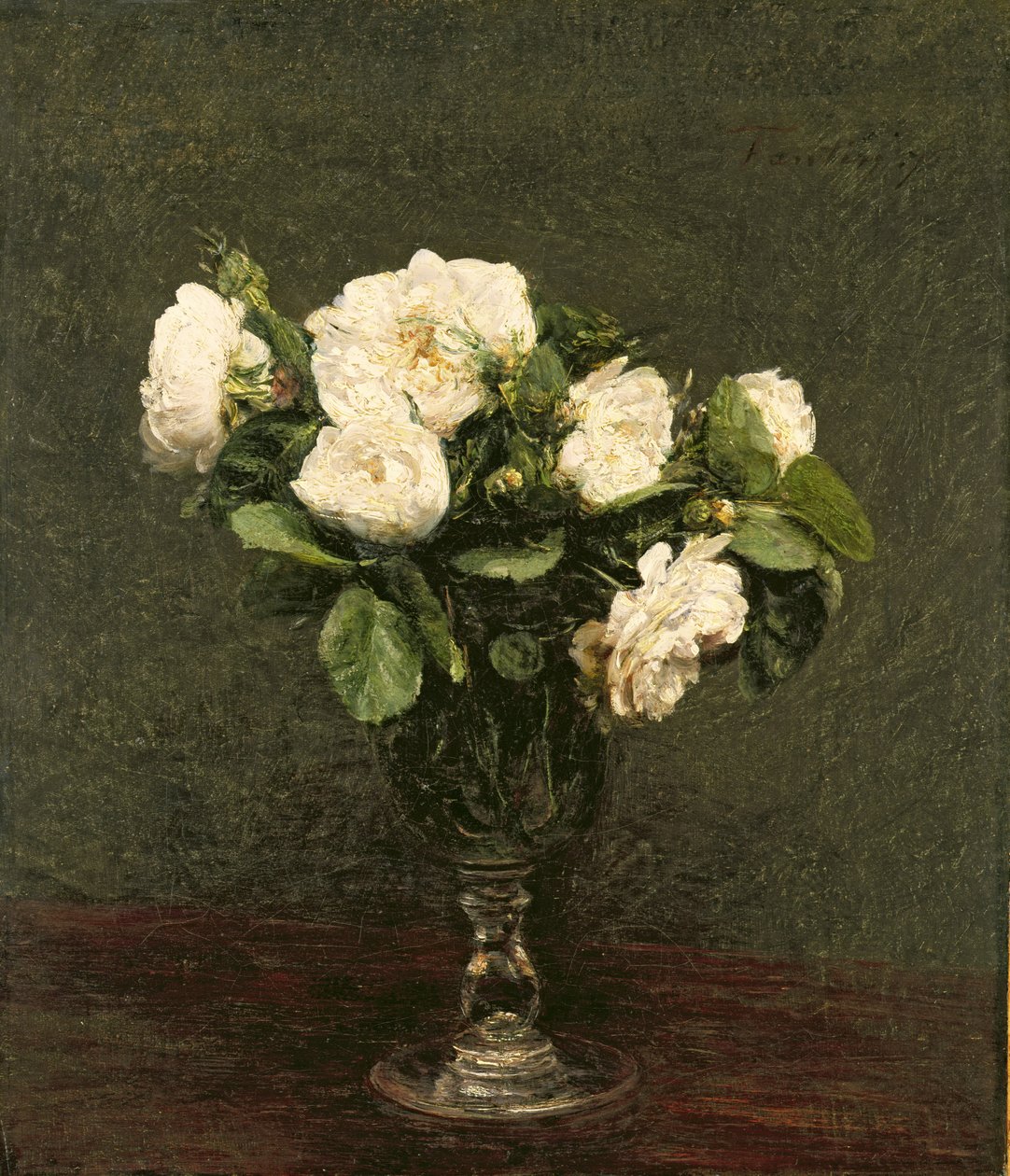 Hvide roser, 1875 af Ignace Henri Jean Fantin Latour