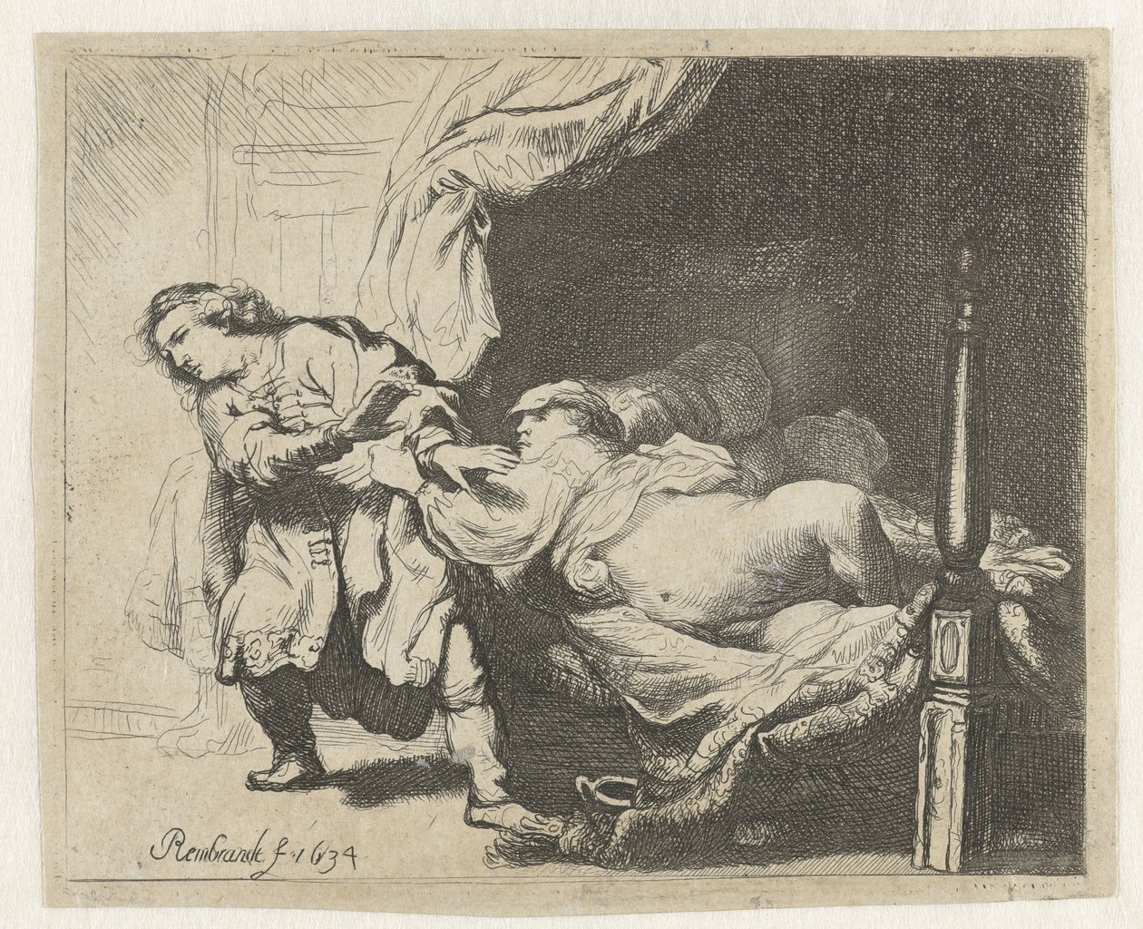 Josef og Potifars hustru af Ignace Joseph de Claussin