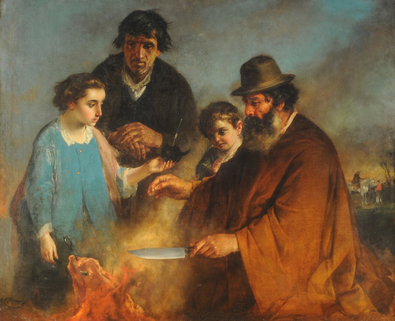 The Roast, ca. 1871 (olie på lærred) af Ignazio Manzoni