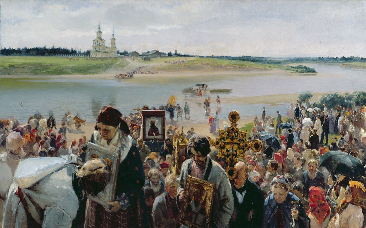 En religiøs procession af Illarion Mikhailovich Pryanishnikov