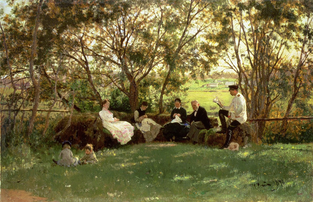 Torvebænken, 1876 af Ilya Efimovich Repin