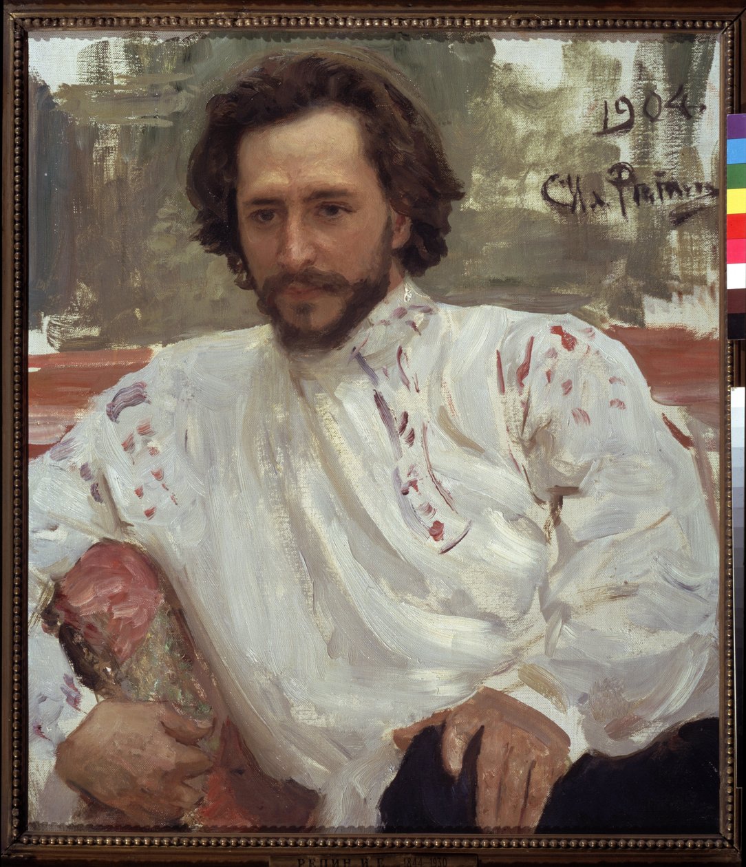 Portræt af forfatteren Leonid Andreiev af Ilya Efimovich Repin