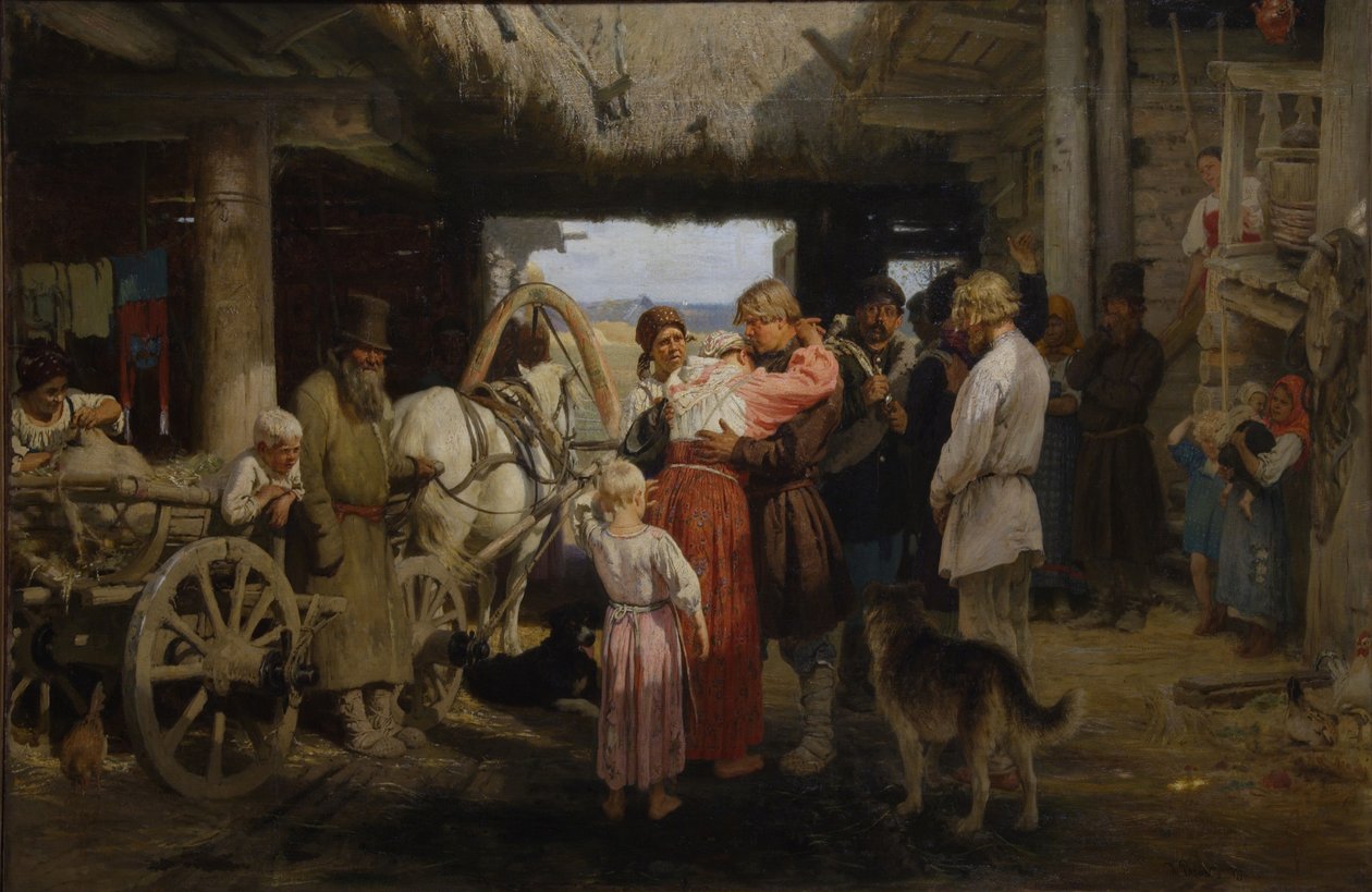 Rekruttens farvel, 1879 af Ilya Efimovich Repin