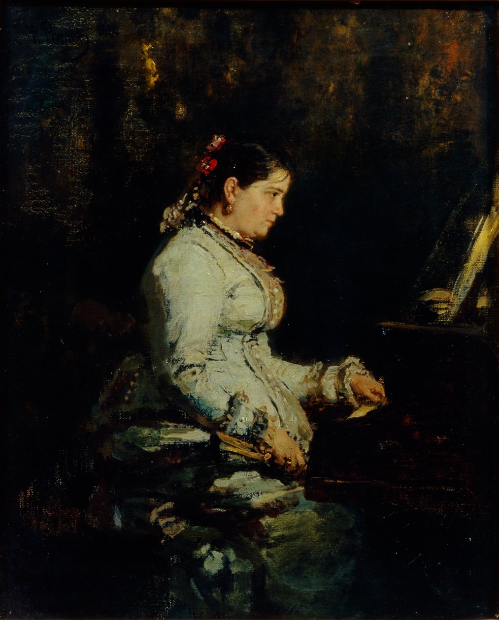 Kvinde ved et flygel, 1880 af Ilya Efimovich Repin