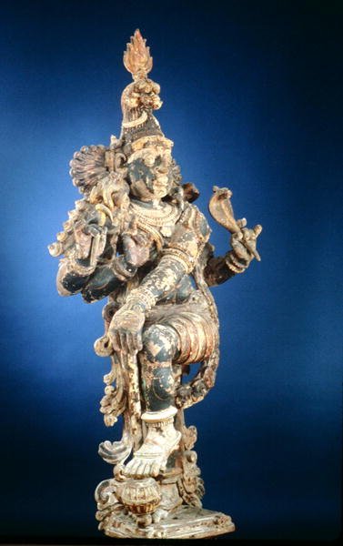 Dvarapala (træ og gesso) af Indian School