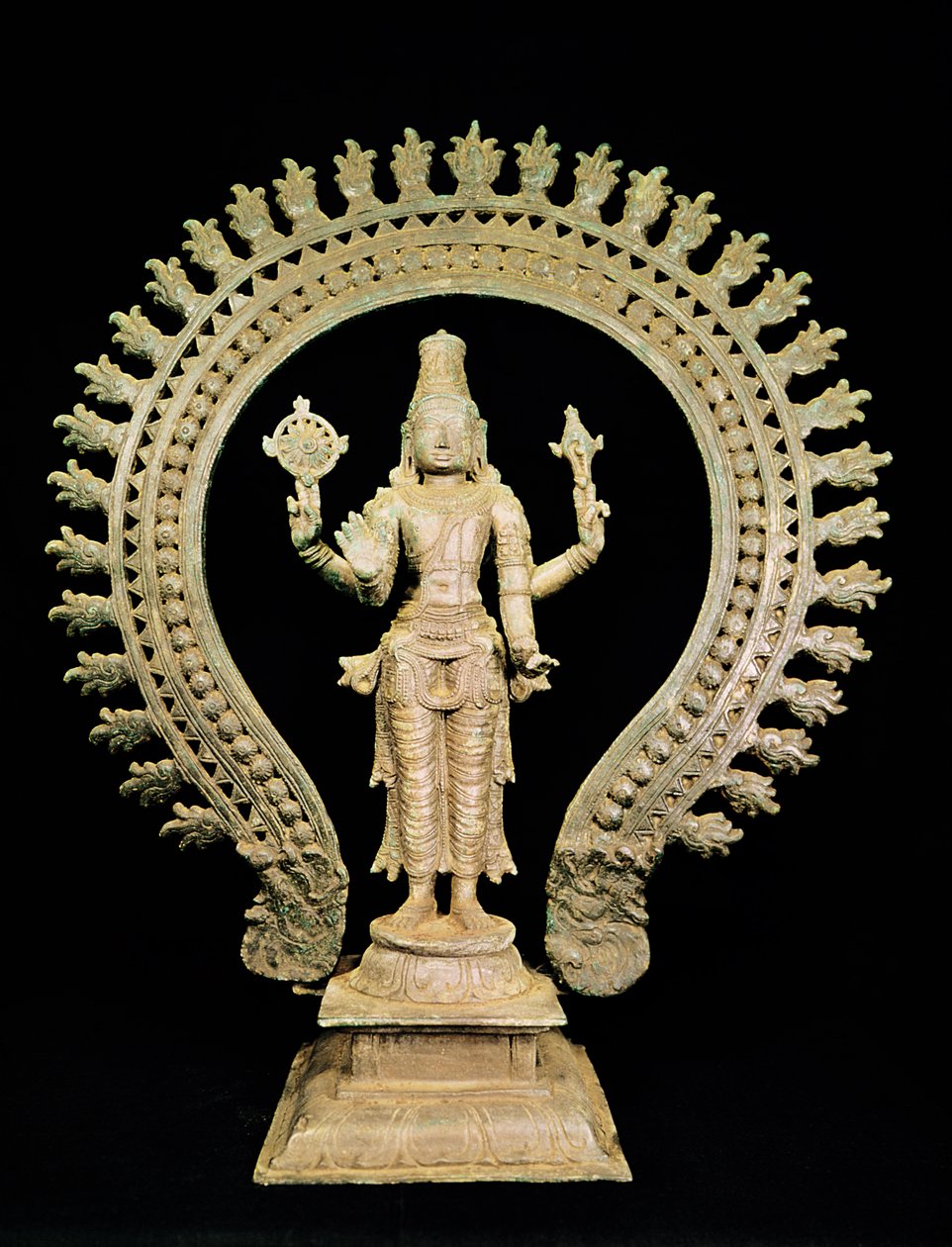 Vishnu, Late Chola (bronze) af Indian School