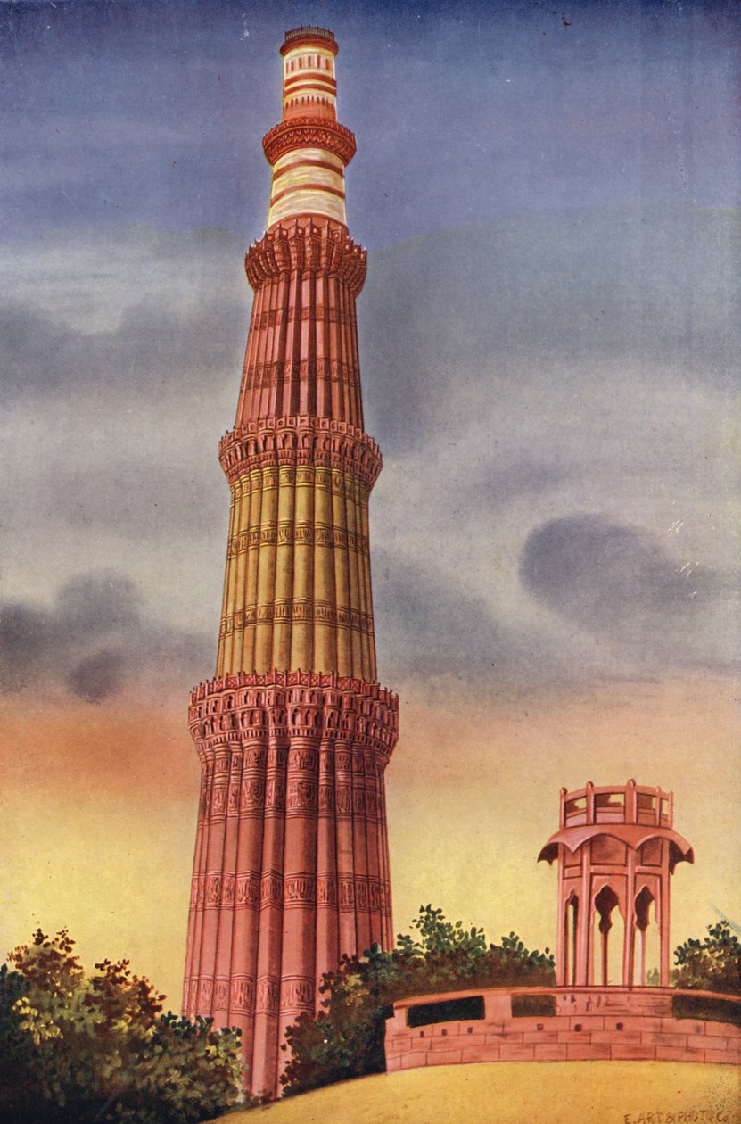 Kutub Minar, Delhi (farvefoto) af Indian photographer