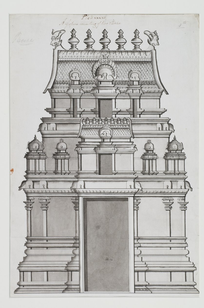 En gopuram i to etager af Indian School