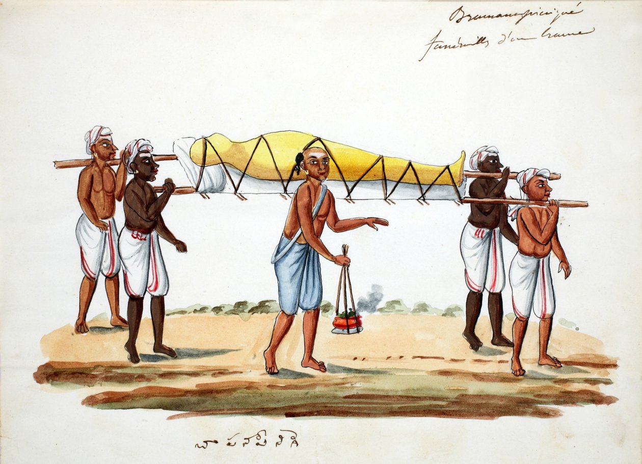 Brahman begravelsesoptog (wc på papir) af Indian School
