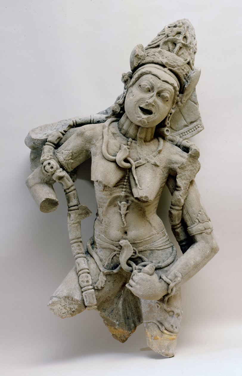 Chamunda, Hinglajgarh Culture, 1000 AD (Sandsten) af Indian School