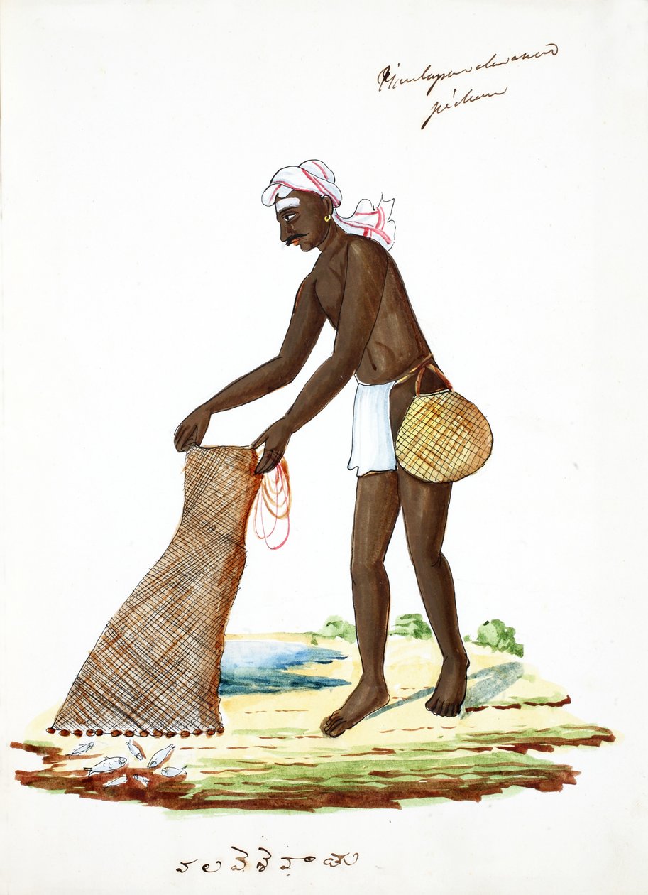 Fisherman (wc på papir) af Indian School