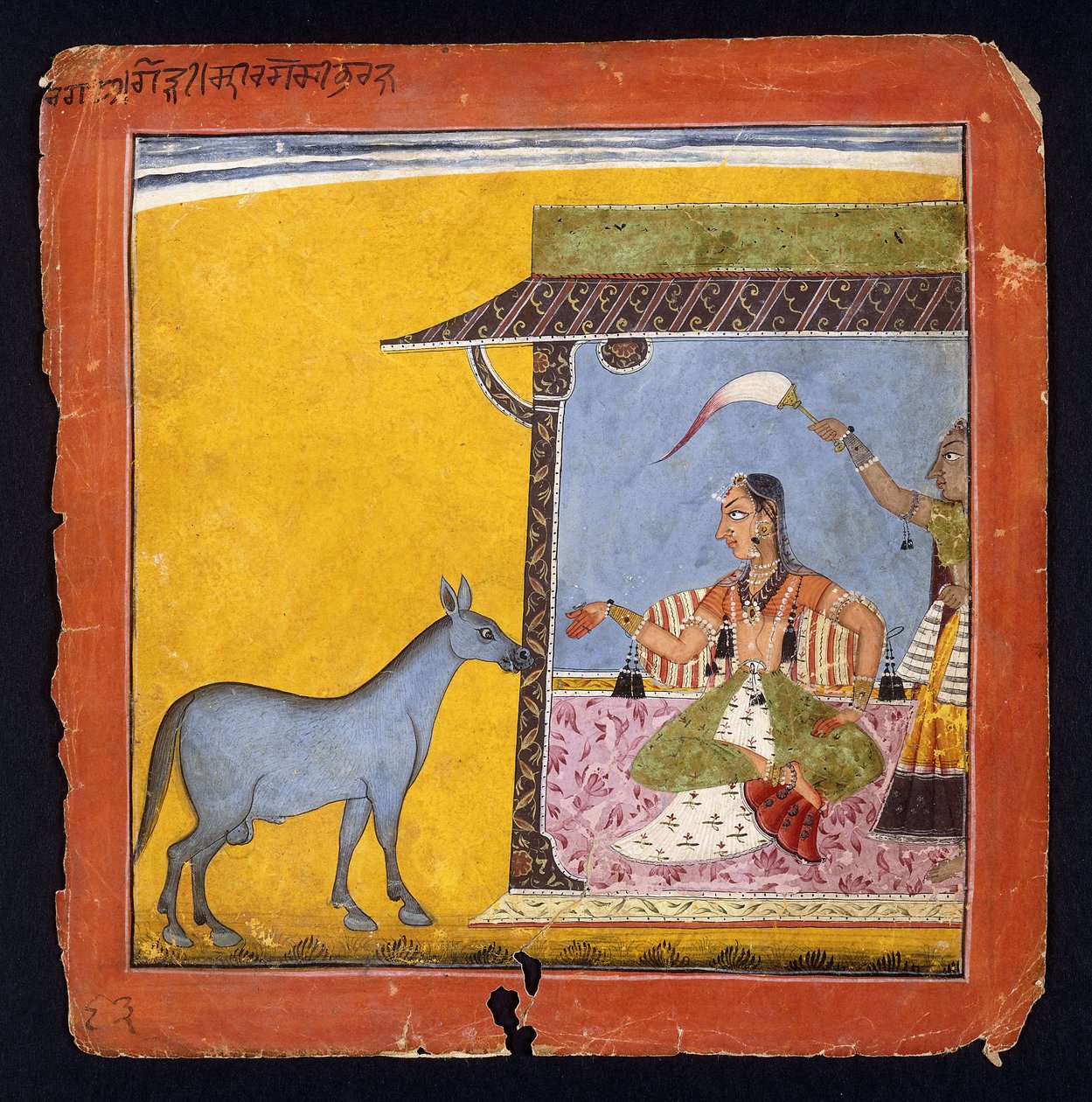 Gaudi Ragini, Sri Ragas hustru, ca. 1690-5 af Indian School