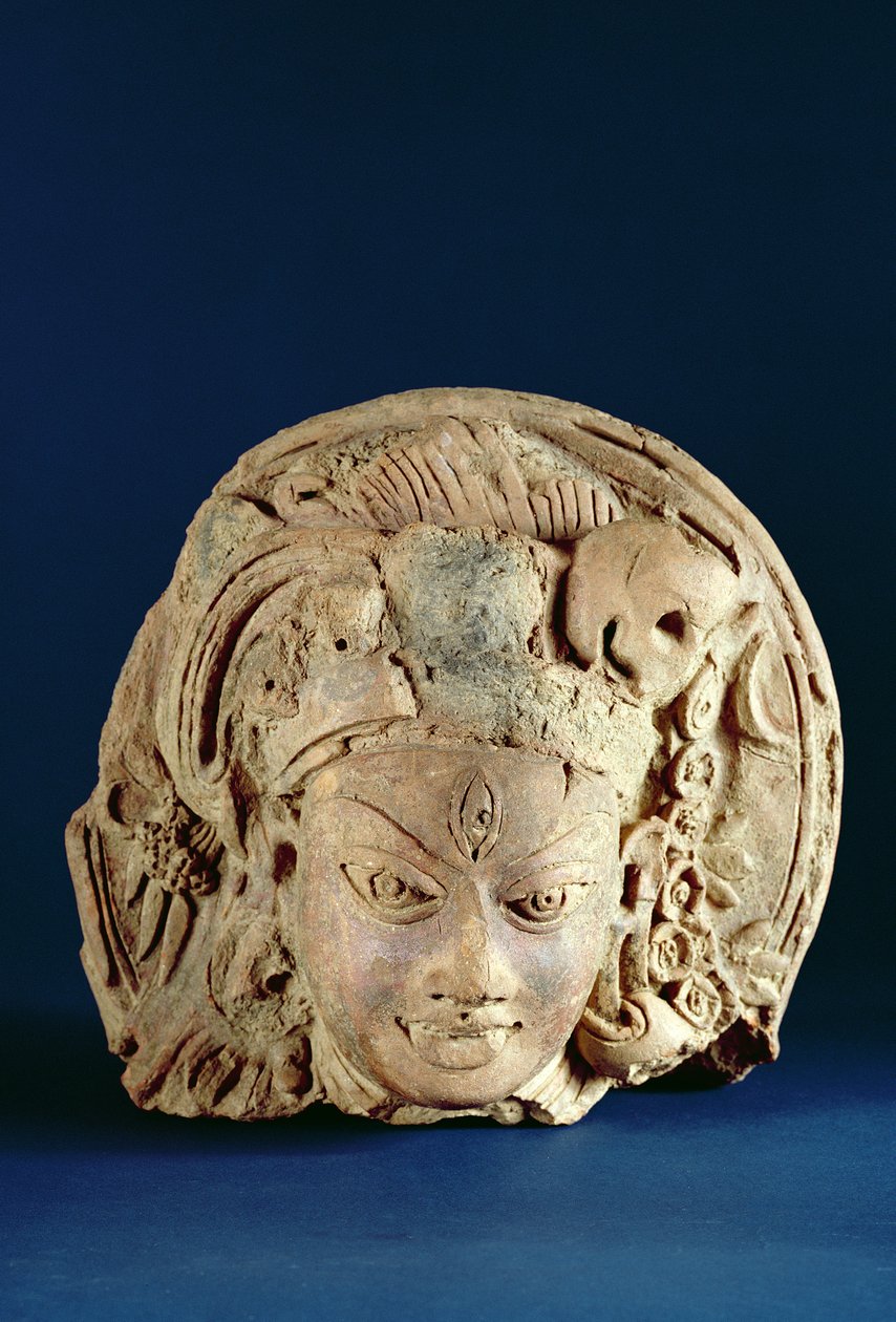 Head that Ardhanarisvara, Naval, Unnav (terracotta) af Indian School