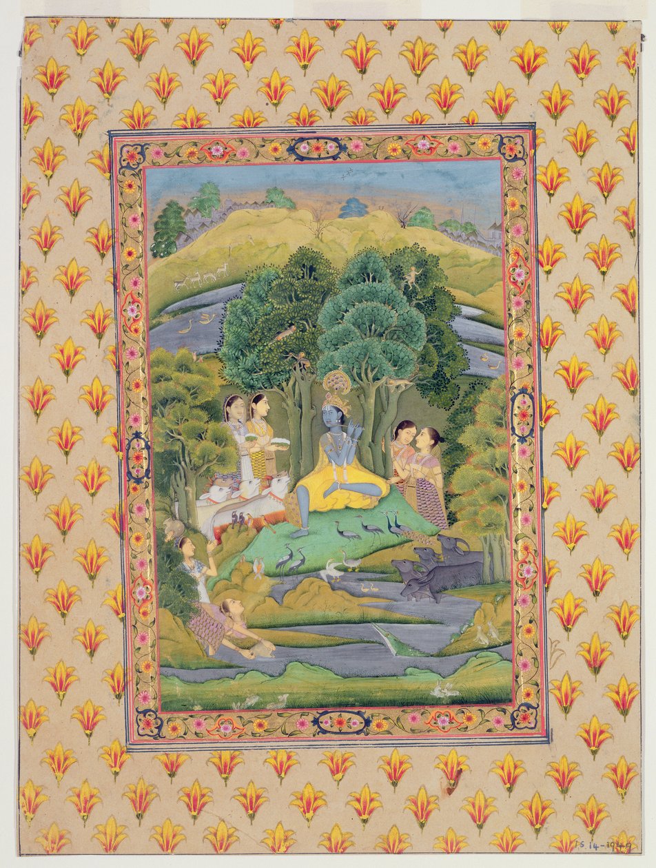 Krishna og gopierne af Indian School