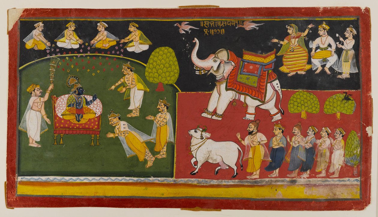 Uidentificeret scene, Aurangabad, ca. 1725 (wc på papir) af Indian School