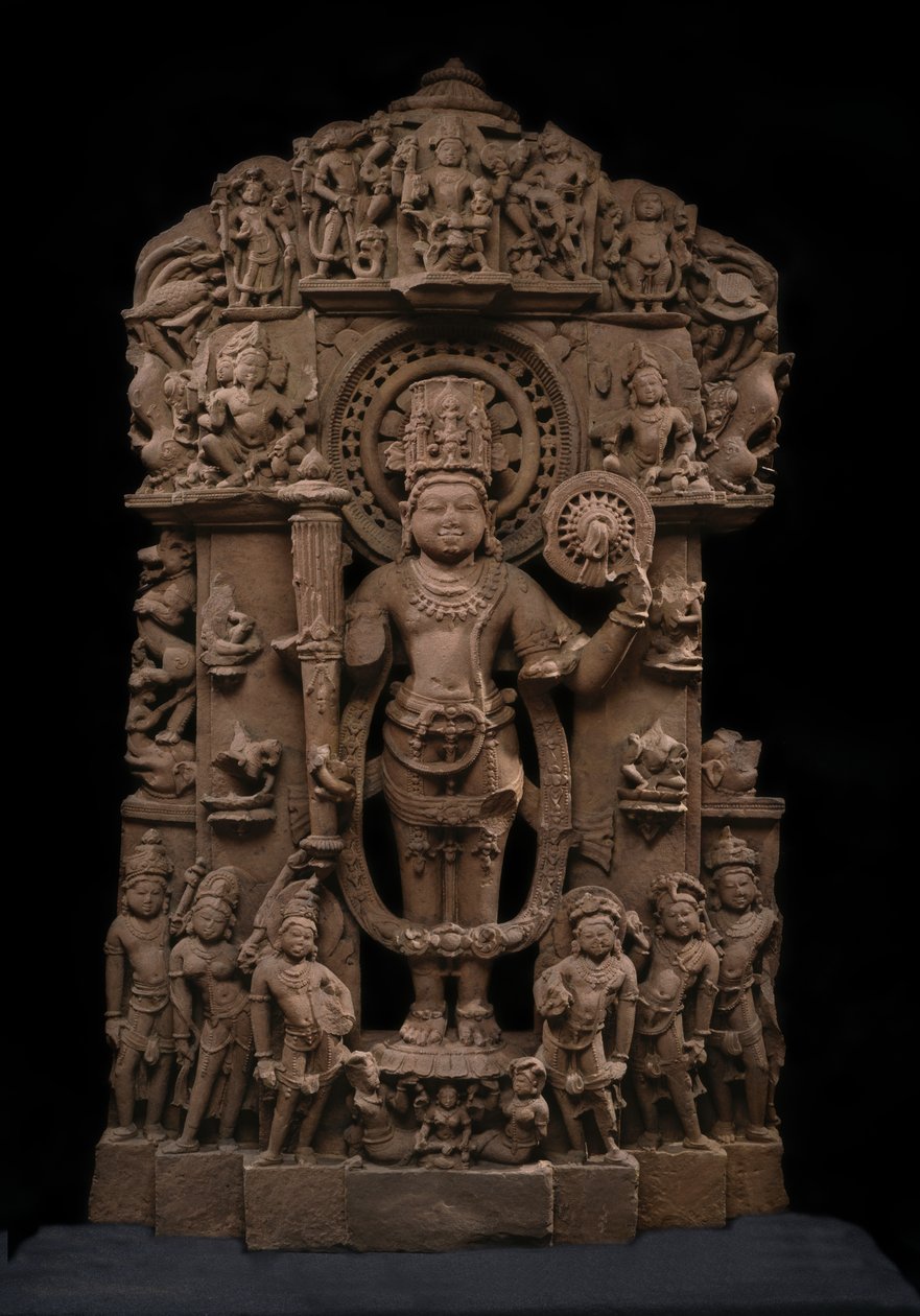 Vishnu og hans avatarer, ca. 10. århundrede (sandsten) af Indian School