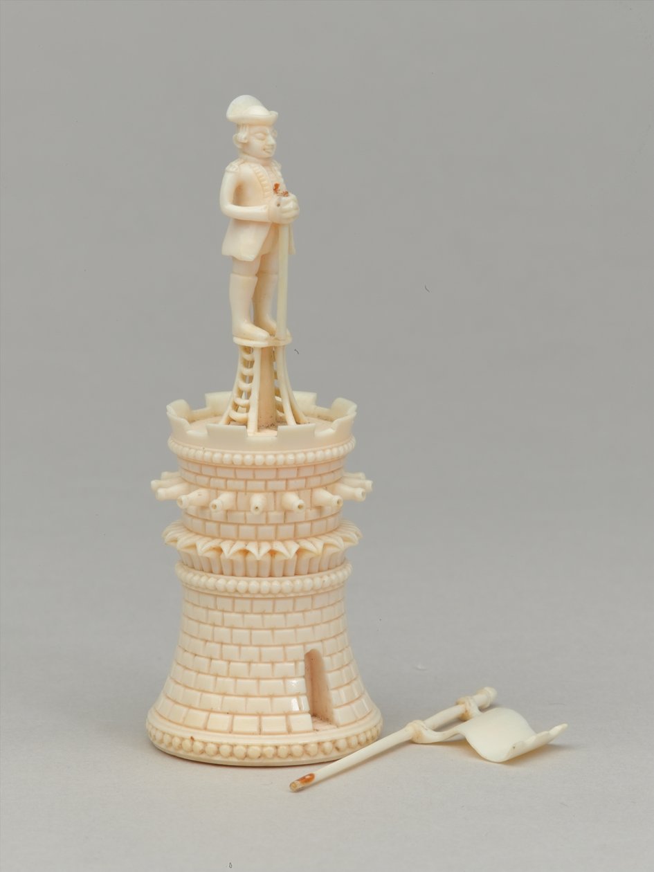 Hvidt tårn, skakbrik, Indien, 1820 ca af Indian School