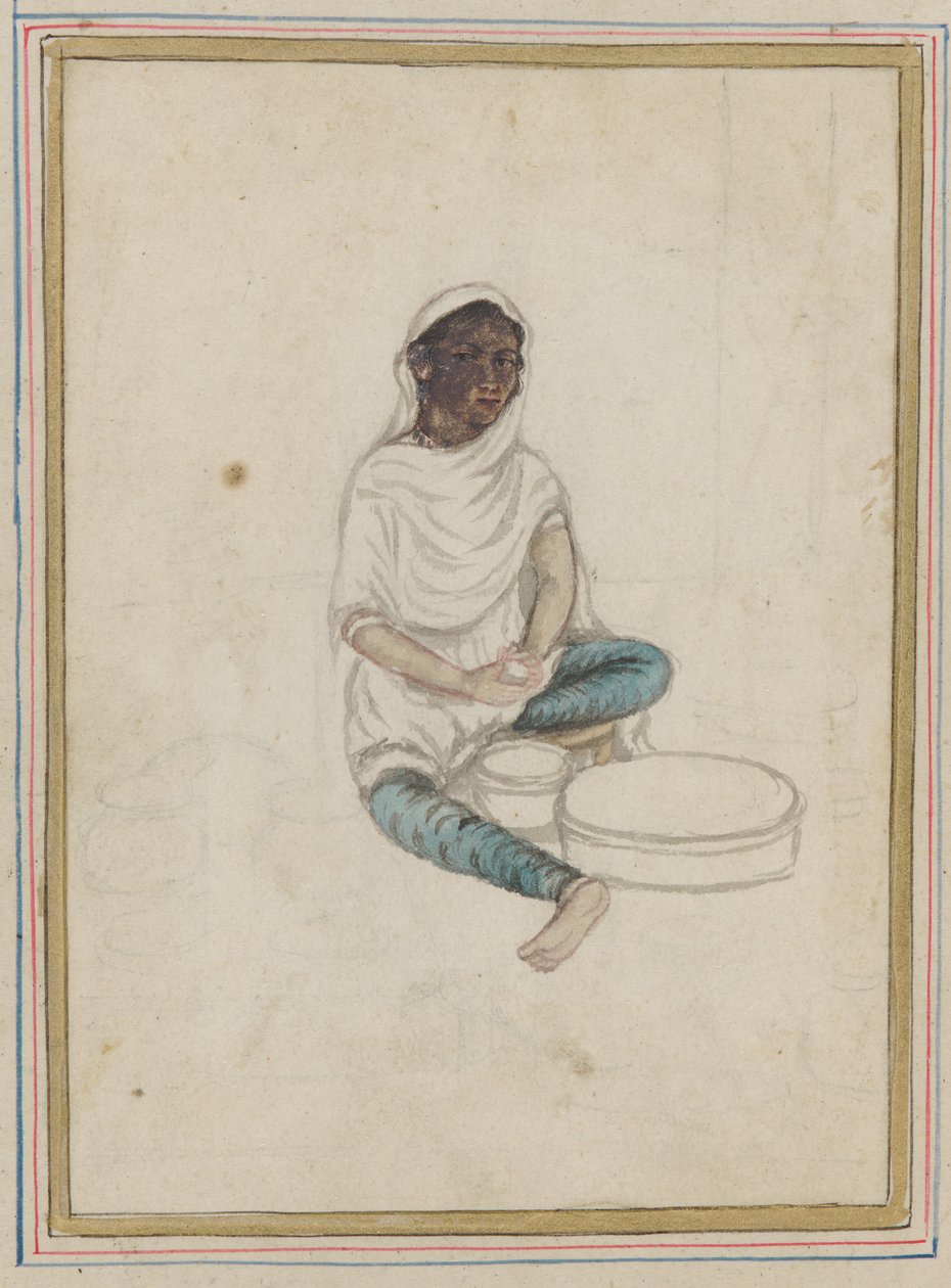 Kvinde maler majs af Indian School