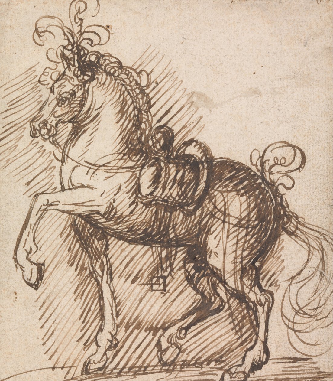 En plumed sadel-hest af Inigo Jones