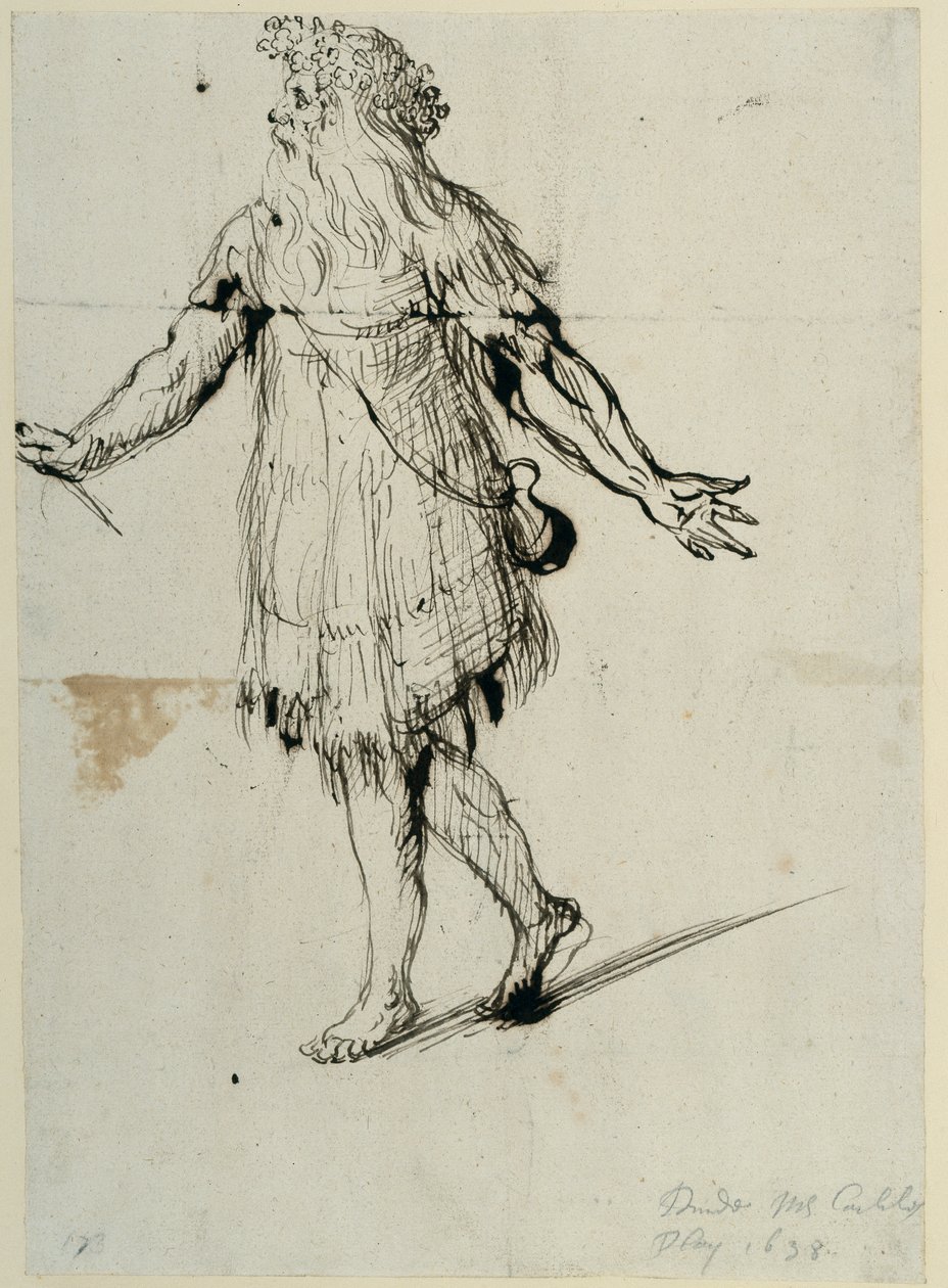 En druide, ca. 1638 (pen og blæk på papir) af Inigo Jones