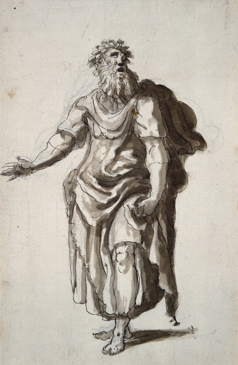 Merlin, ca. 1610 (pen og blæk på papir) af Inigo Jones