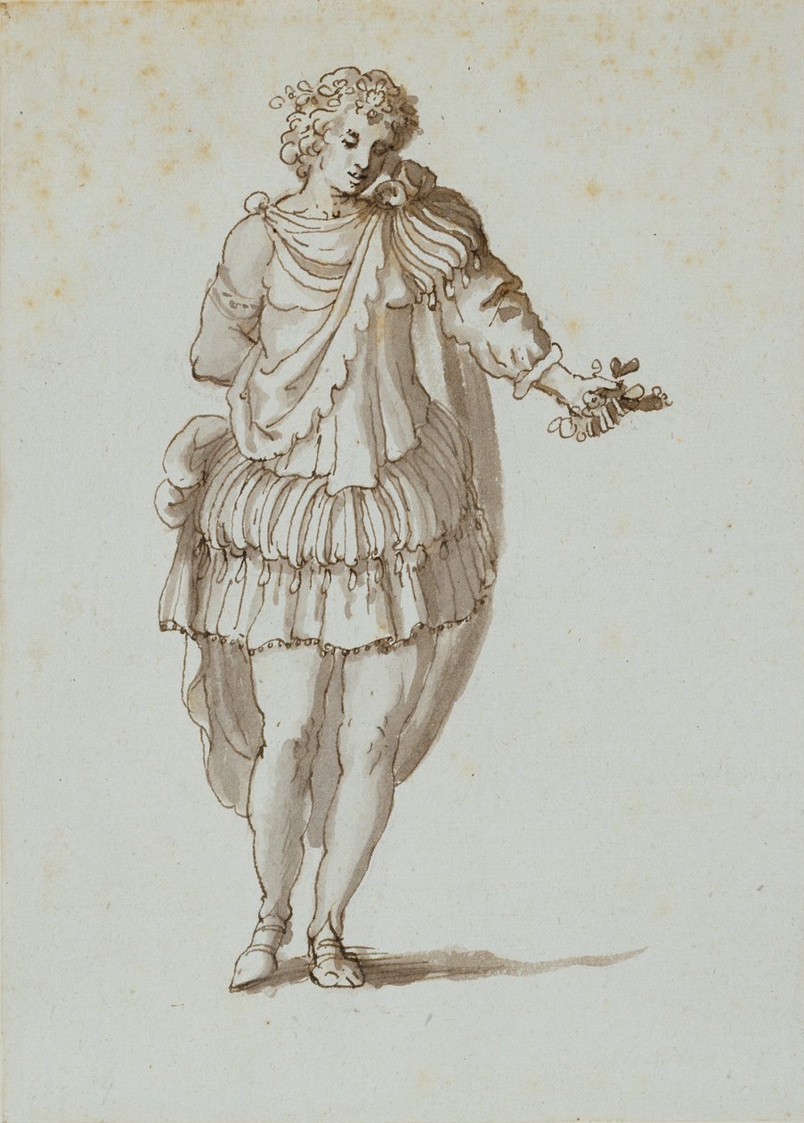 Zephyrus (pen og blæk på papir) af Inigo Jones