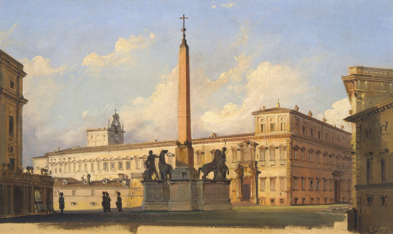 Quirinalpladsen, 1847 af Ippolito Caffi